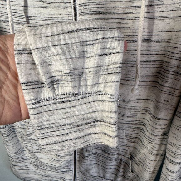 SO Womens Zip Up Knit Hoodie Large Light Heather Gray Lightweight Casual Pockets - Picture 7 of 11